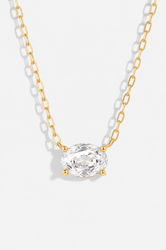 SOLITAIRE NECKLACE – OVAL