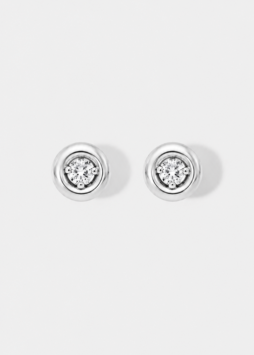 BUBBLE BEZEL STUD EARRINGS - SILVER