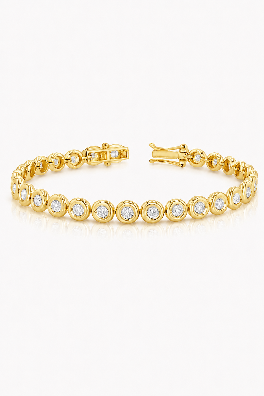 BUBBLE BEZEL TENNIS BRACELET - GOLD