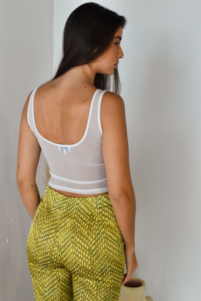 Lace Up Mesh Tank