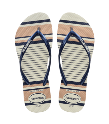 Slim Nautical Sandal White & Blue