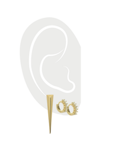 EAR NEEDLE PARTY GOLD SET- 3 & 2 HOLES