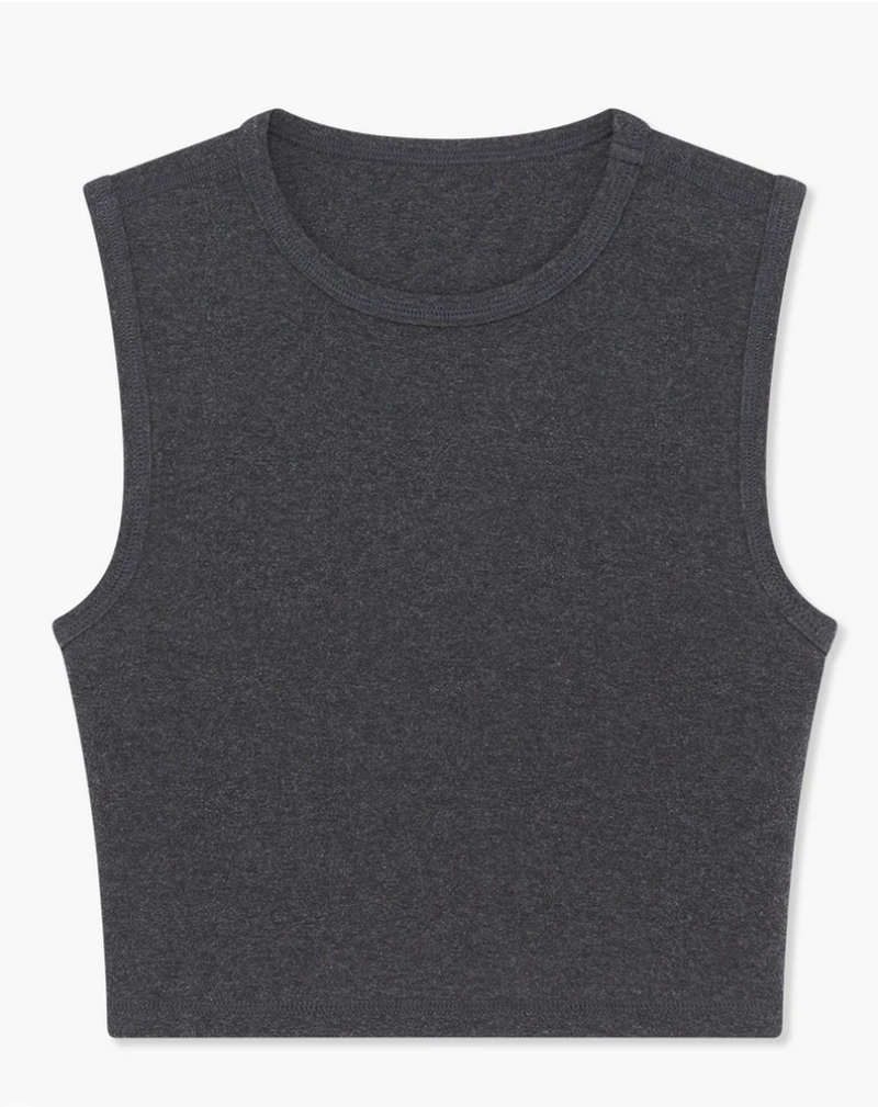 Cotton Jersey Muscle Tank Charcoal